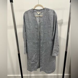 EILEEN FISHER chambray linen duster jacket